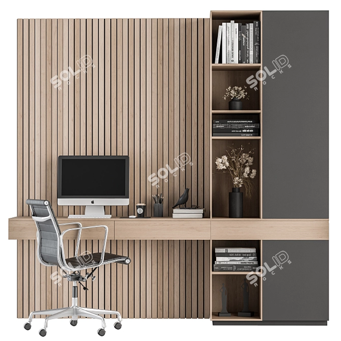 Elegant Workplace Solution: Home Office 23 3D model image 1