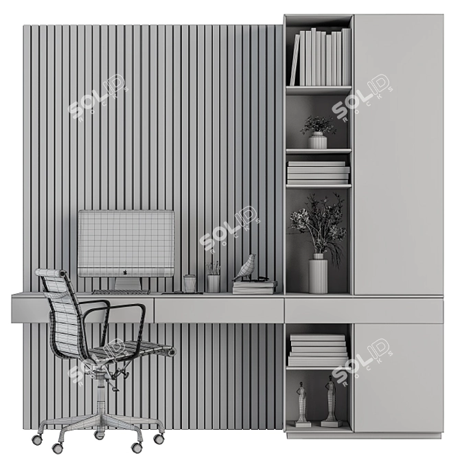 Elegant Workplace Solution: Home Office 23 3D model image 4