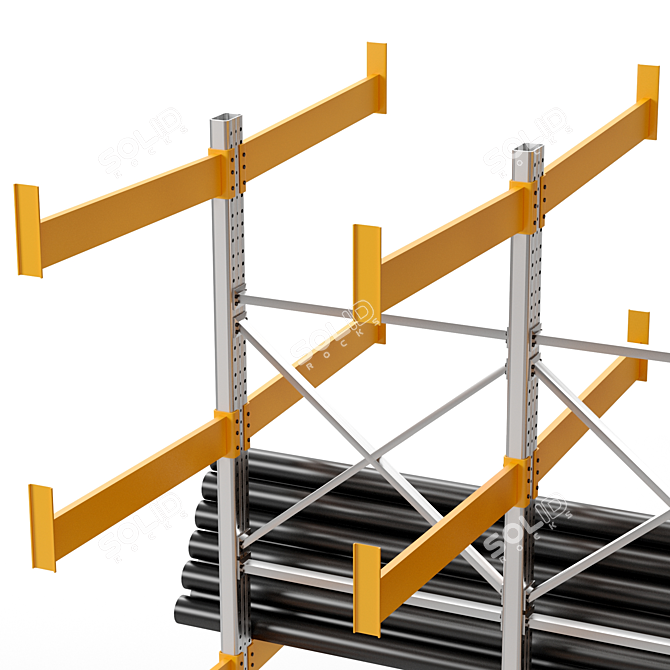 Metal Cantilever Storage Shelves 3D model image 4