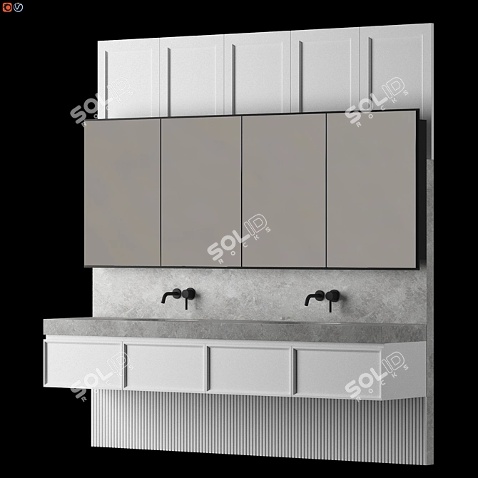 Modern Bathroom Design Set 3D model image 2