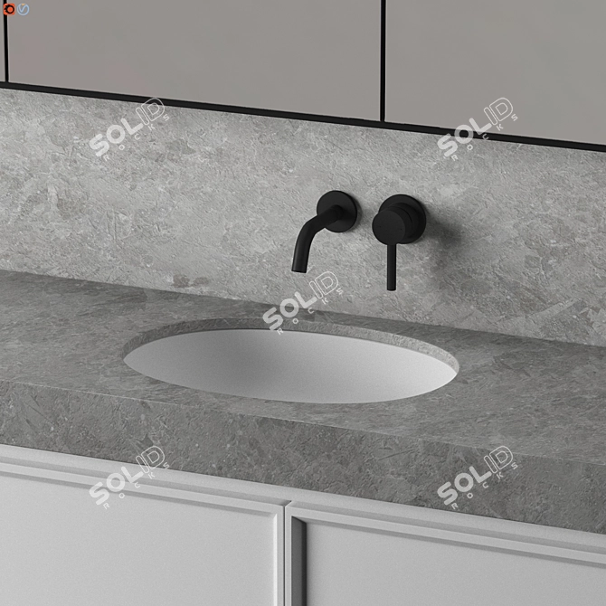 Modern Bathroom Design Set 3D model image 4