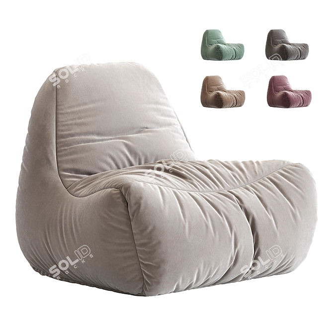 Cozy Lounge Bean Bag Chair 3D model image 1