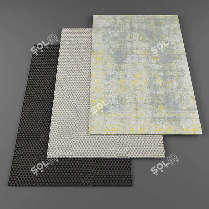 High-Res Rugs Bundle: 5 Textures 3D model image 1