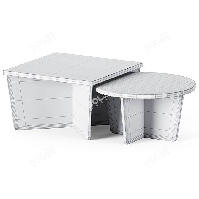 Elegant Kimora Nesting Coffee Table 3D model image 2