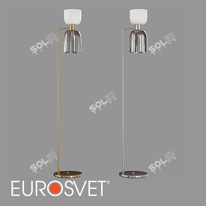 Eurosvet Tandem Nickel/Brass Floor Lamp 3D model image 1