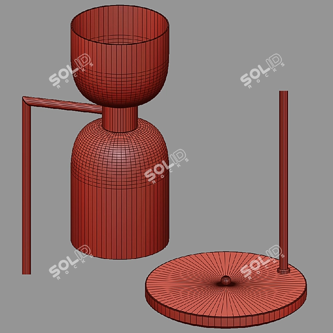 Eurosvet Tandem Nickel/Brass Floor Lamp 3D model image 3