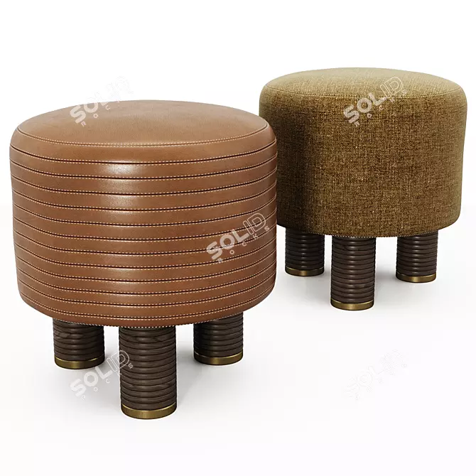 Modern Stylish Poufs 3D model image 1