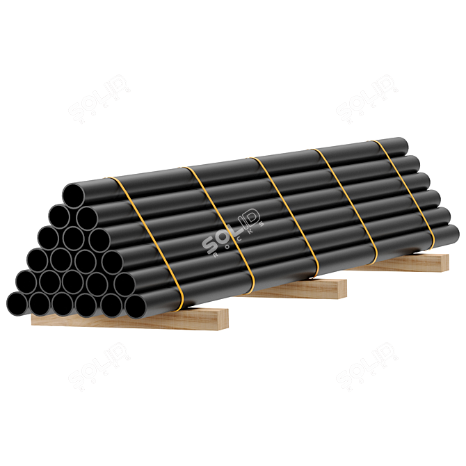 Palletized Pipe Bundle: Efficient and Convenient! 3D model image 3