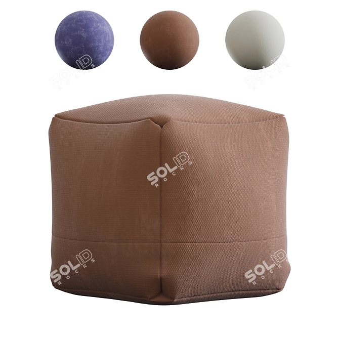West Elm Cotton Canvas Pouf 3D model image 1