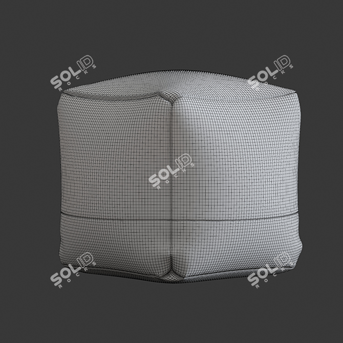West Elm Cotton Canvas Pouf 3D model image 4