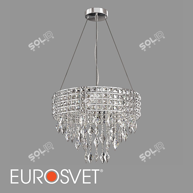 Eurosvet Kira Crystal Pendant Chandelier 3D model image 1