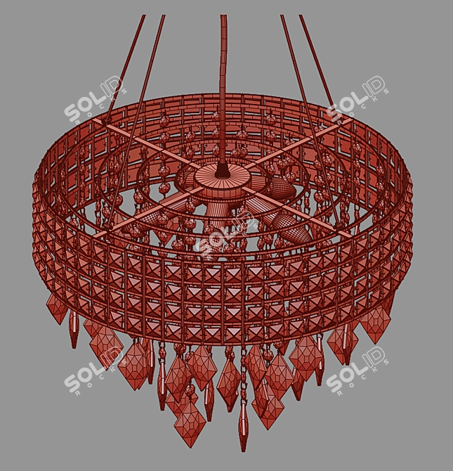 Eurosvet Kira Crystal Pendant Chandelier 3D model image 2