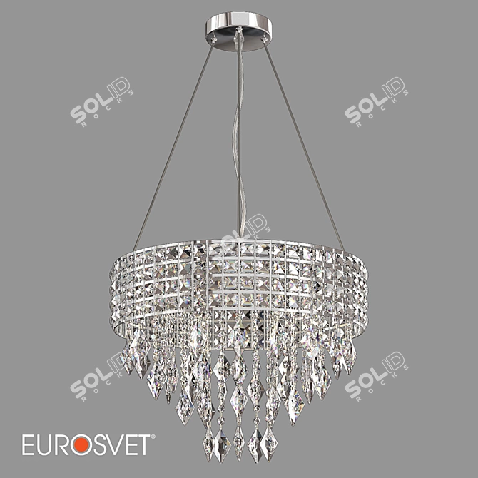 Eurosvet Kira Crystal Pendant Chandelier 3D model image 3