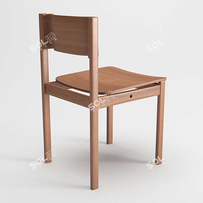 Timeless Wood Chair 3D model image 3