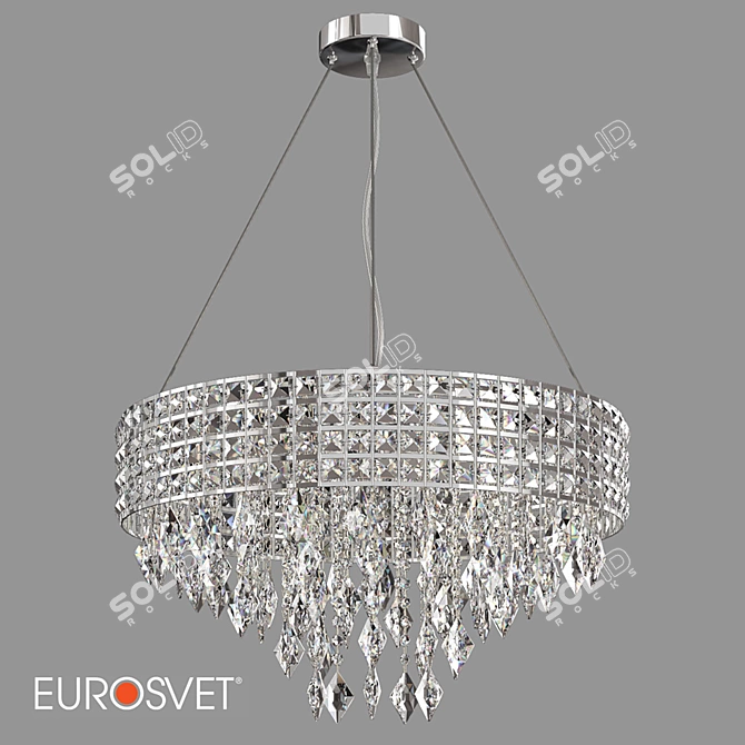 Elegant Crystal Pendant Chandelier 3D model image 3