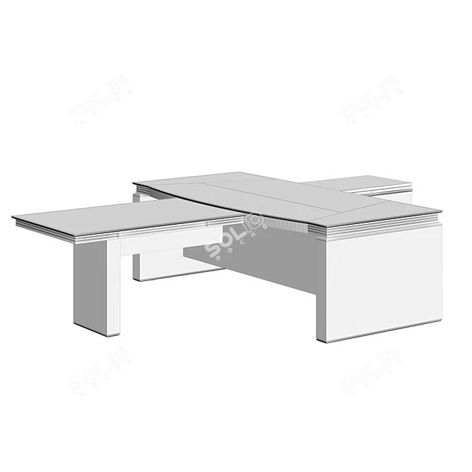 Franklin Rounded Writing Desk 3D model image 4