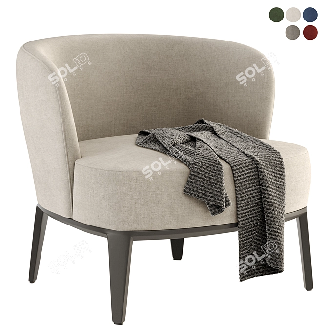 Elegant Atlas V Armchair: Vibrant Colors, Multiple Formats 3D model image 2