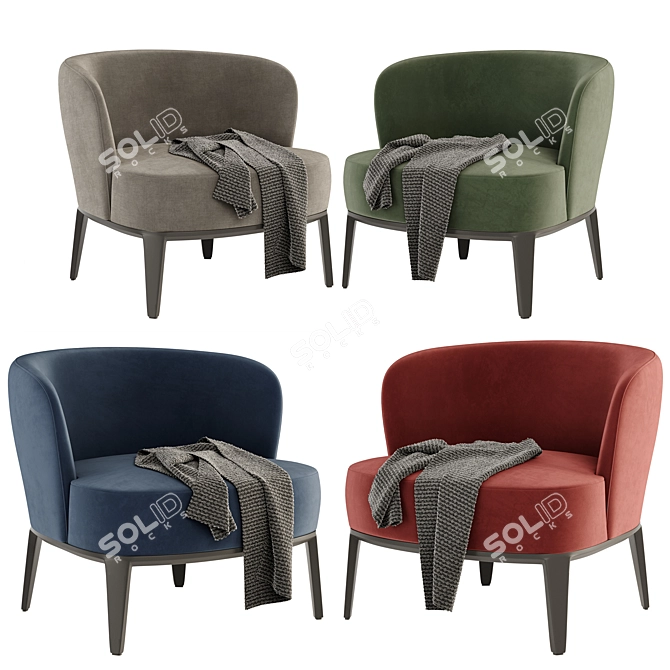 Elegant Atlas V Armchair: Vibrant Colors, Multiple Formats 3D model image 4