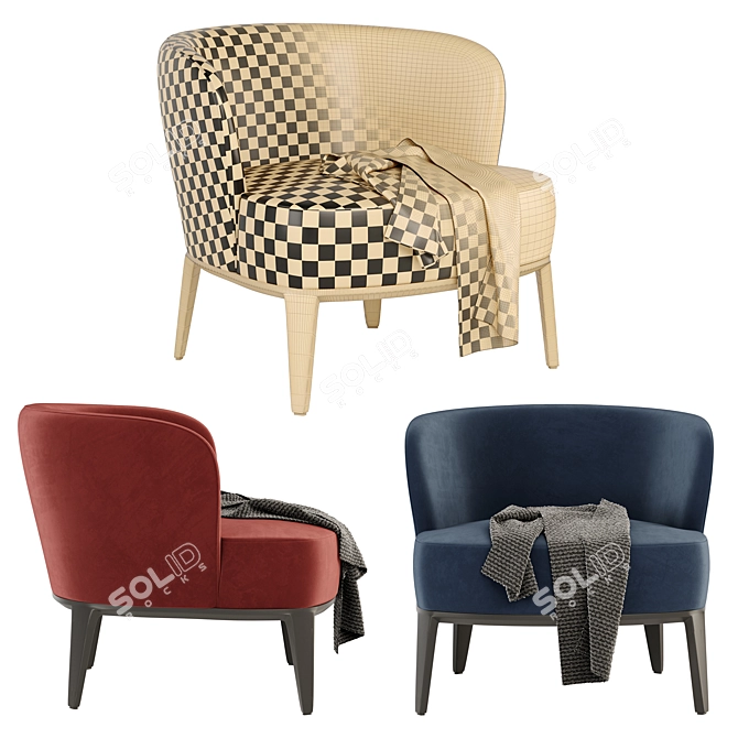 Elegant Atlas V Armchair: Vibrant Colors, Multiple Formats 3D model image 5