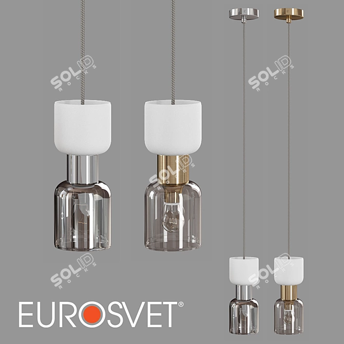 Tandem Glass Pendant Lamp Eurosvet 3D model image 1