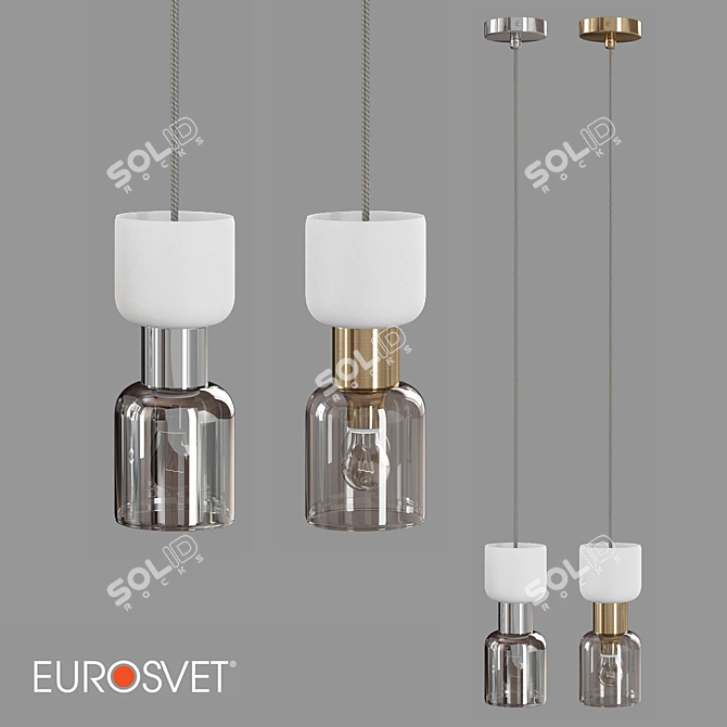 Tandem Glass Pendant Lamp Eurosvet 3D model image 2