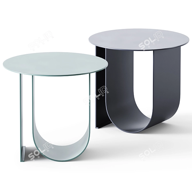 Chic Metal Side Table by Bloomingville 3D model image 2