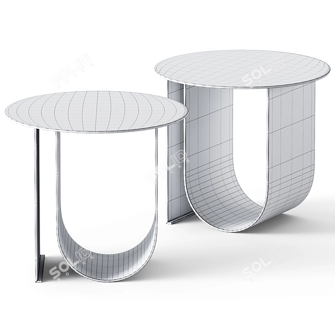 Chic Metal Side Table by Bloomingville 3D model image 3