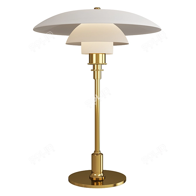 Elegant Glass Table Lamp 3D model image 1