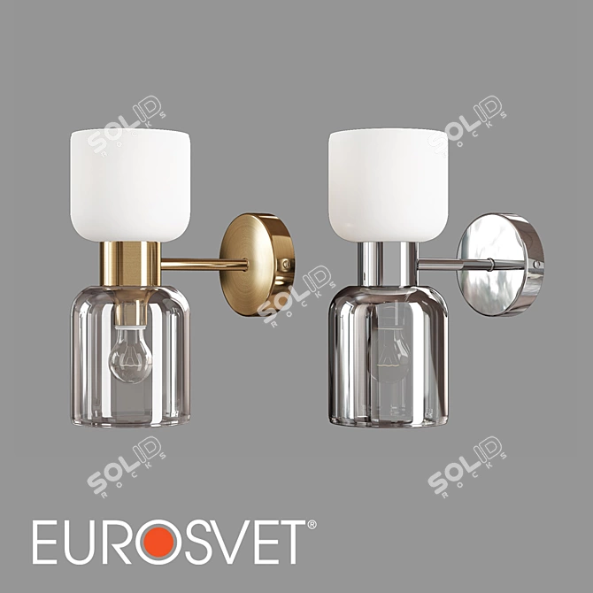 Eurosvet Tandem Glass Wall Lamp 3D model image 1