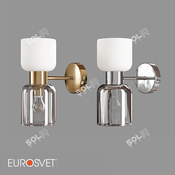 Eurosvet Tandem Glass Wall Lamp 3D model image 2