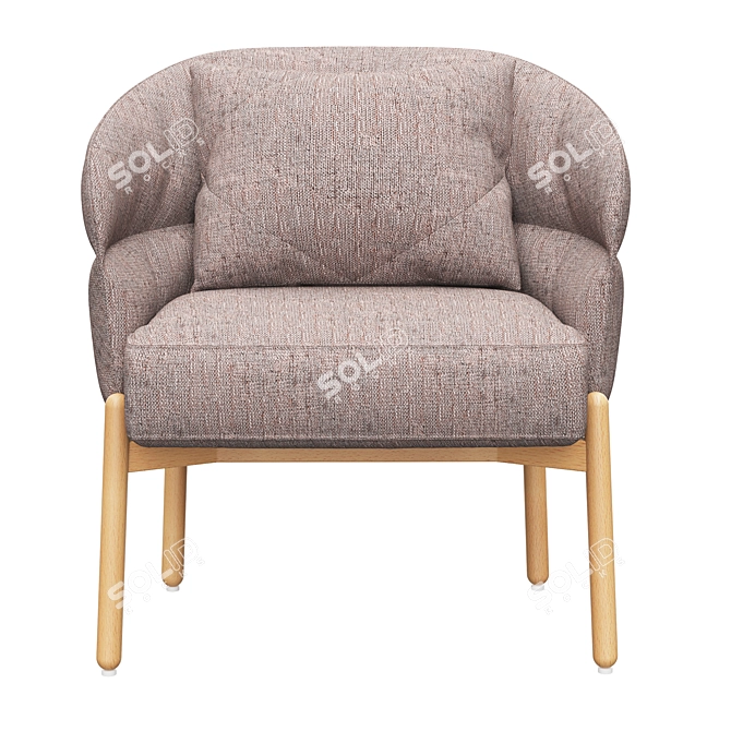 Modern Armchair Wally Wood 3D model image 1