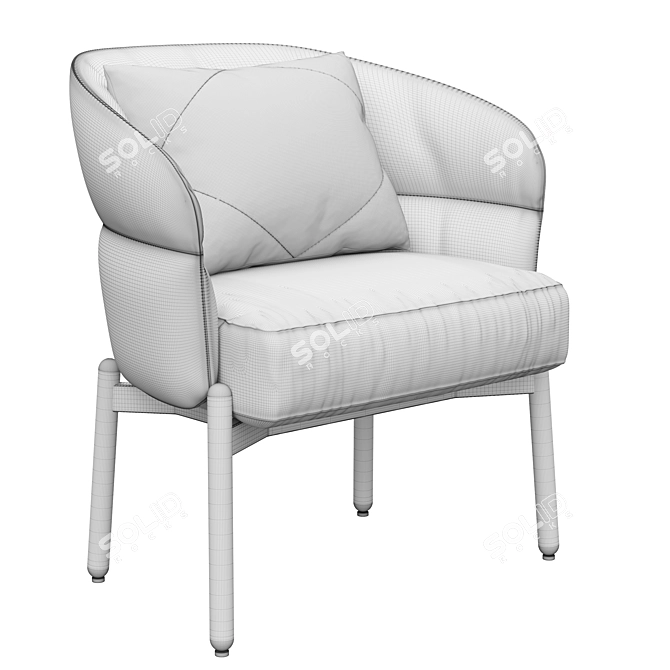 Modern Armchair Wally Wood 3D model image 4