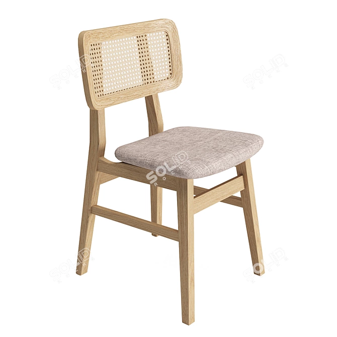 Elegant Vicky Chair: French-Inspired Comfort 3D model image 1