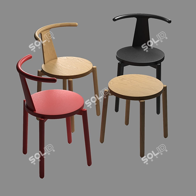 Sleek Ash Chair: Branca Lisboa's 2021 Collection 3D model image 1