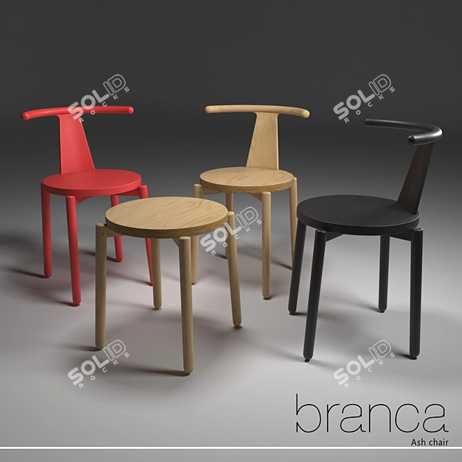 Sleek Ash Chair: Branca Lisboa's 2021 Collection 3D model image 2