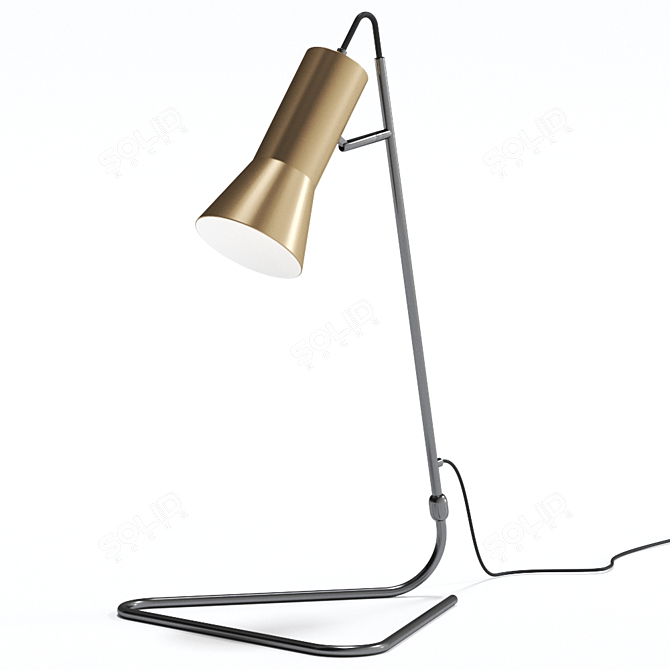 Industrial Black Steel Table Lamp 3D model image 2