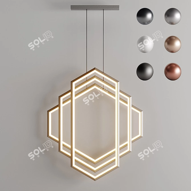 FIGARO IRIS IX46 Chandelier - Graphic and Glowing Focal Point 3D model image 1