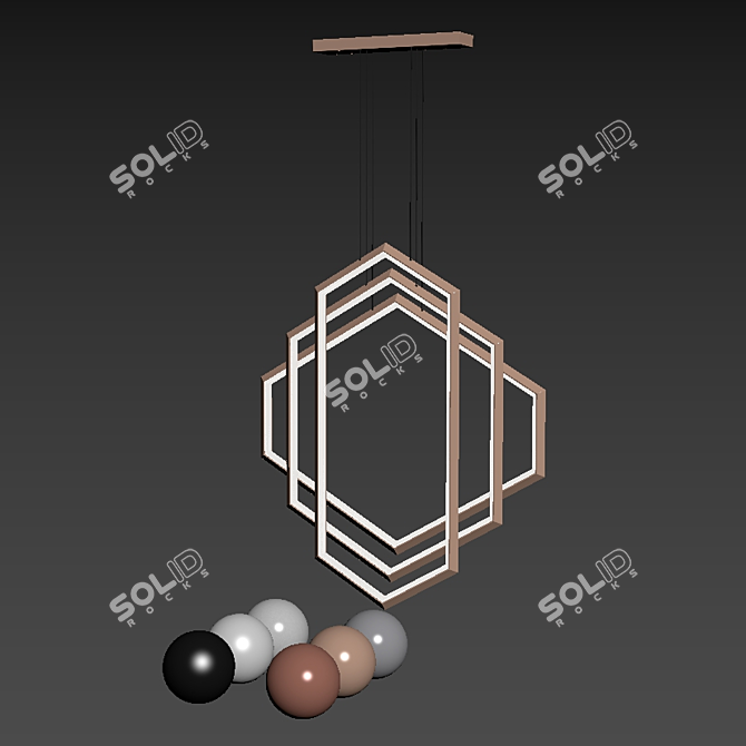 FIGARO IRIS IX46 Chandelier - Graphic and Glowing Focal Point 3D model image 4