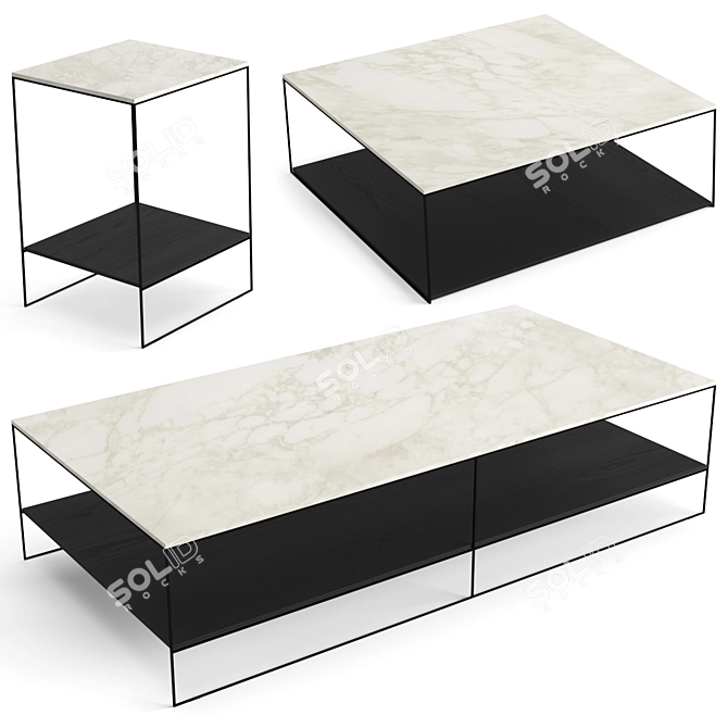 Modern Minotti Liam Coffee Table Set 3D model image 2