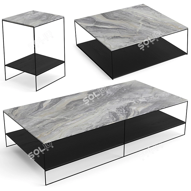 Modern Minotti Liam Coffee Table Set 3D model image 3