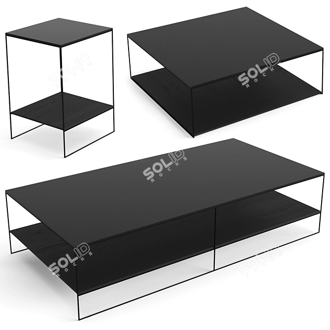 Modern Minotti Liam Coffee Table Set 3D model image 4