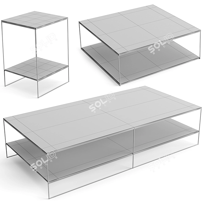 Modern Minotti Liam Coffee Table Set 3D model image 6