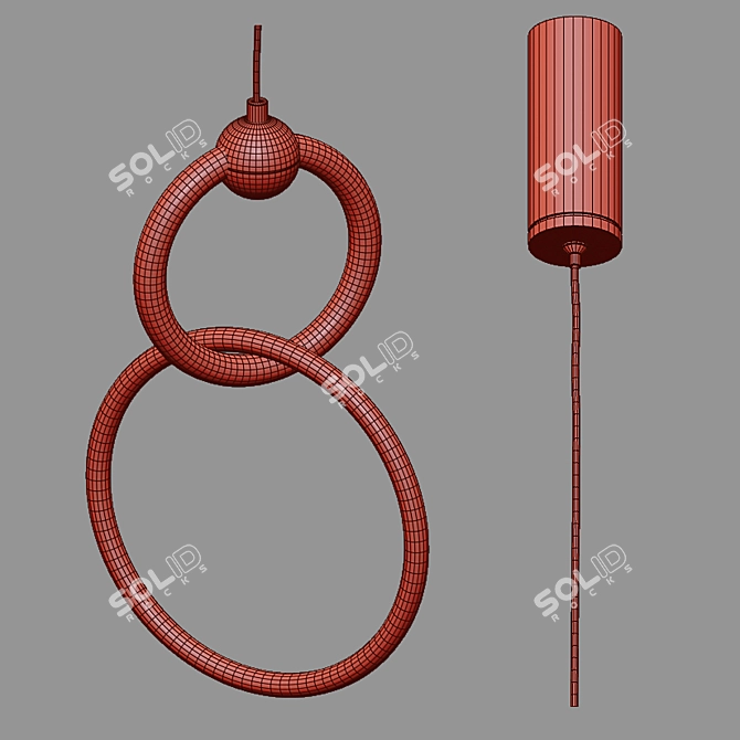 Eurosvet Rim Suspended LED Luminaire 3D model image 2