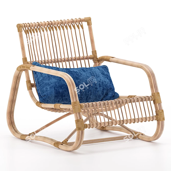 Austen Black Rattan Outdoor Armchair 3D model image 1