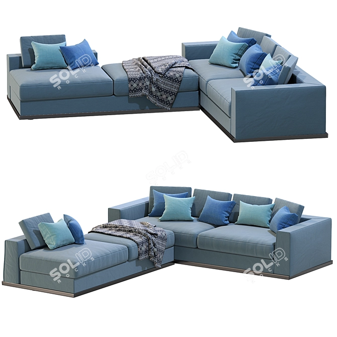 Contemporary Minotti Powell Sectional 3D model image 3