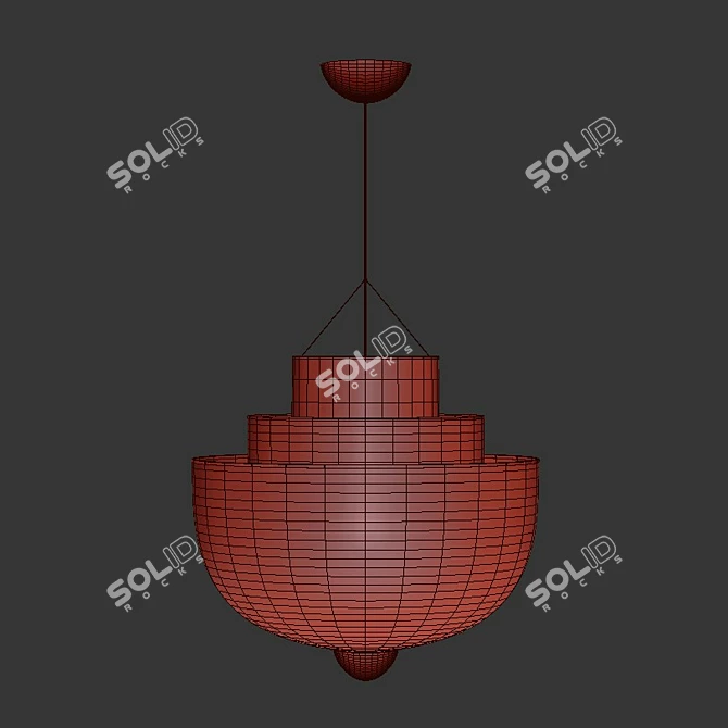 Rose Gold Metal Chandelier 3D model image 3