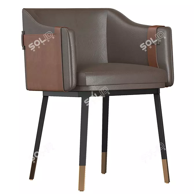 Carter Modern Dining Armchair 3D model image 3