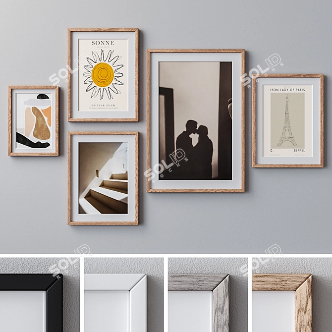  Modern Multi-Size Photo Frames Set 3D model image 1