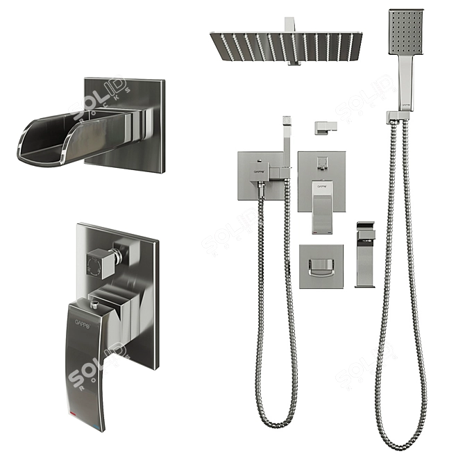 Gappo Shower Set: G7107-20 3D model image 2