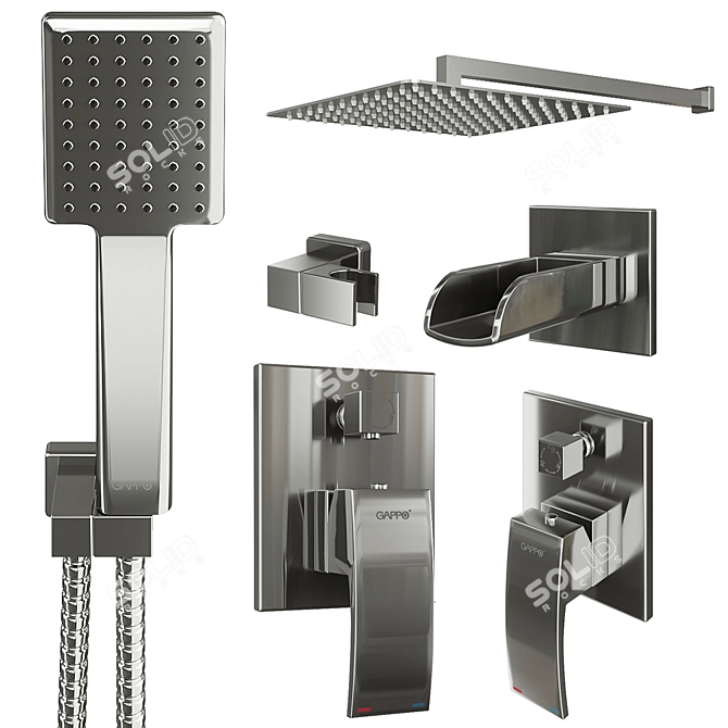 Gappo Shower Set: G7107-20 3D model image 3